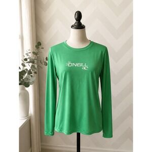 O'Neill Rash Guard Long Sleeve UPF 50+ Slim Fit Green Large